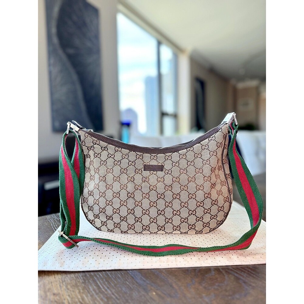 Gucci Web Sherry Crossbody Bag Unisex Adjustable